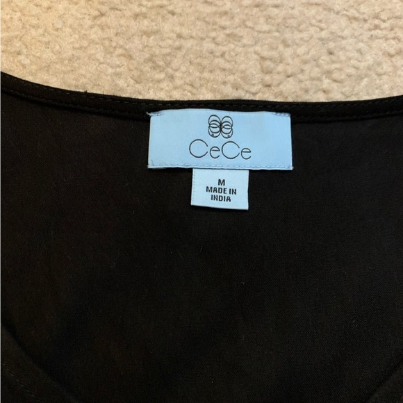 CeCe Black Shoulder Tie Tank Top Women Medium Rayon - Picture 6 of 7